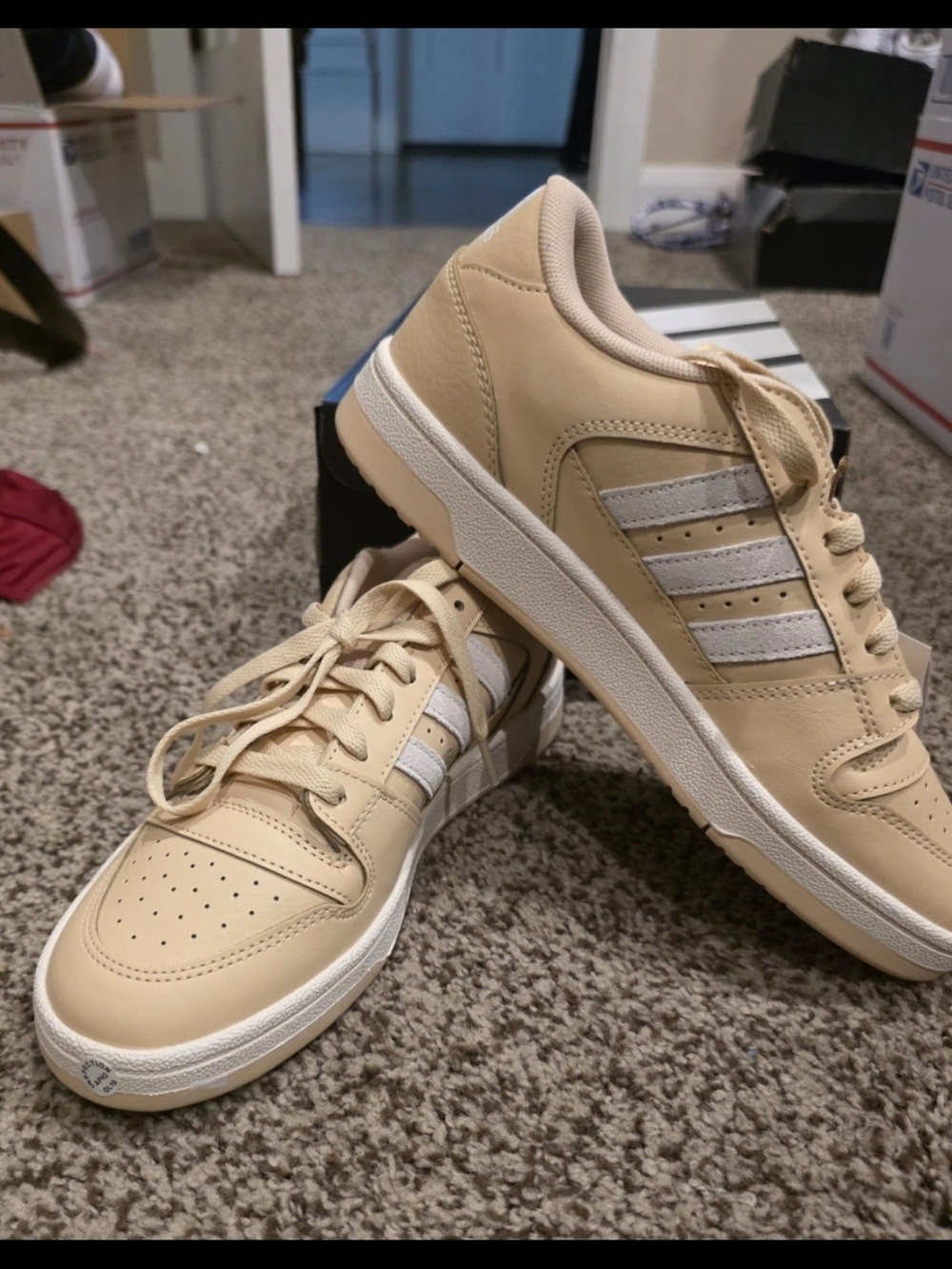 Adidas Break Start Low W Women's Athletic Sneaker Beige White Low Top JP7516